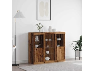Buffet - bahut - meuble de rangement led bois ancien 123 x 37 x 100 cm bois d'ingénierie