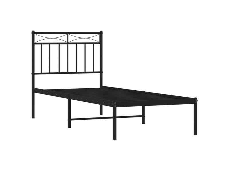  Lit simple- lit adulte -  cadre de lit métal sans matelas avec tête de lit noir 80x200 cm  - Conforama C