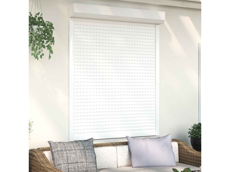  Store enrouleur, store roulant blanc 120 x 150 cm aluminium et polyuréthane cf47252  - Conforama B