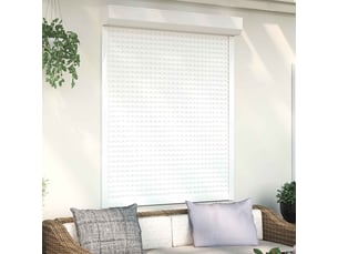 Store enrouleur, store roulant blanc 120 x 150 cm aluminium et polyuréthane cf47252