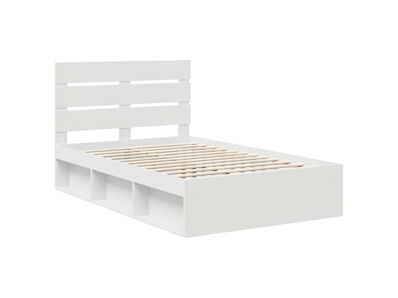  Lit double- lit adulte -  cadre de lit blanc 120 x 190 cm bois de pin massif  - Conforama C