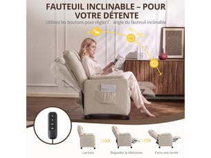Fauteuil convertible Tissu / Simili gris