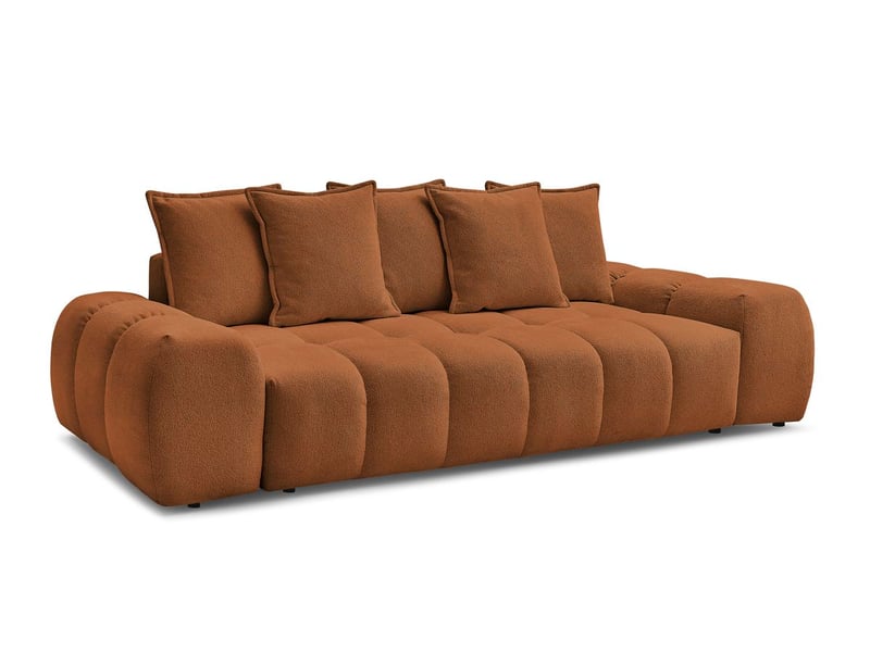  Bobochic canapé droit fixe 3 places everest tissu chiné orange EVEREST - Conforama A