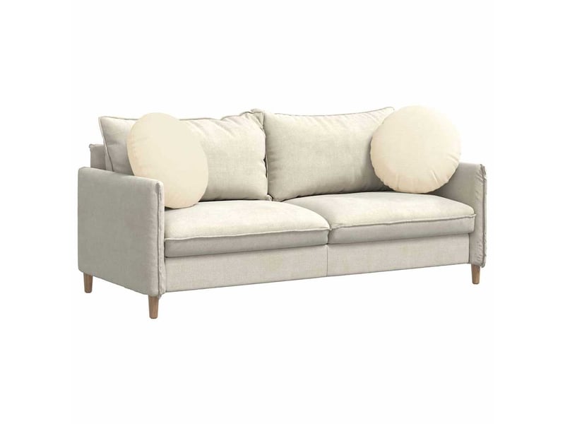  Lot de 2 coussins de siège, coussins décoratifs tissu en velours côtelé crème cf59791  - Conforama C