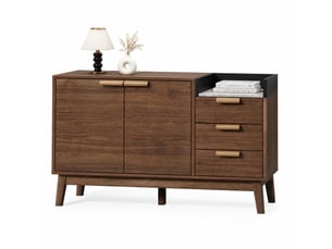 Buffet 2 porte(s)  3 tiroir(s) LPOSPI  - 120 cm coloris bois foncé 