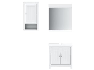 Ensembles de salle de bain, meubles de salle de bain 3 pcs berg blanc bois de pin massif cf64775