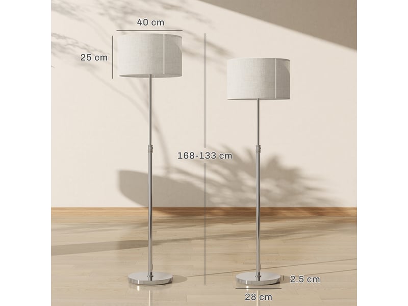  Lampadaire avec télécommande, pour salon et chambre, argenté  - Conforama E