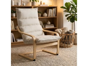 Fauteuil salon fauteuil de loisirs moderne fauteuil chambre avec accoudoirs incurvés, coussins, 67 x 83 x 105 cm, crème