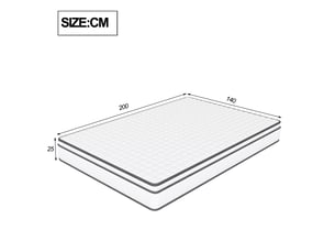 Matelas 140x200 cm <strong></strong>  <strong></strong> Latex soutien Souple épaisseur 25 cm