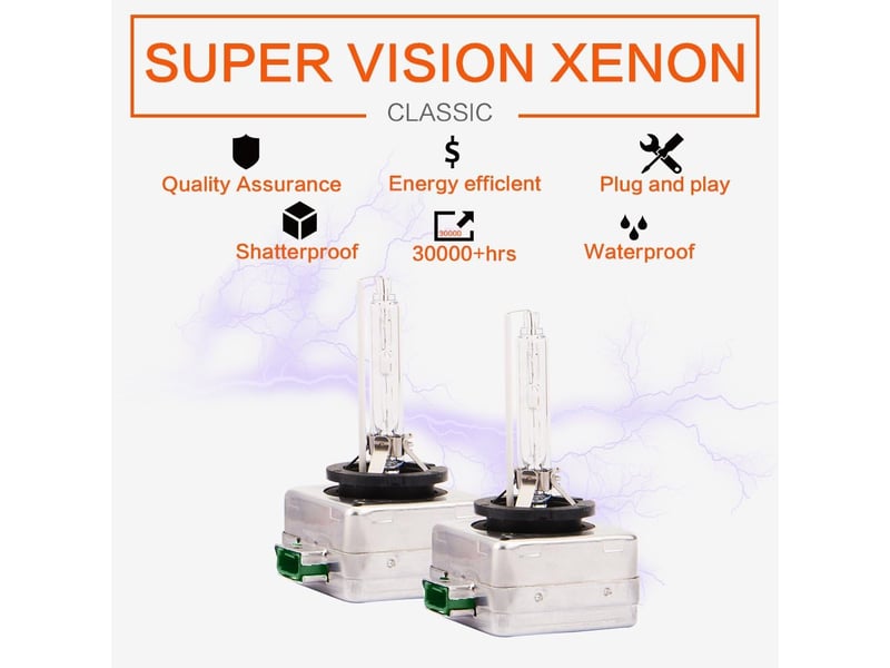  Lot 2 ampoules hid xénon d3s remplacement 12v 35w 6000k  - Conforama E
