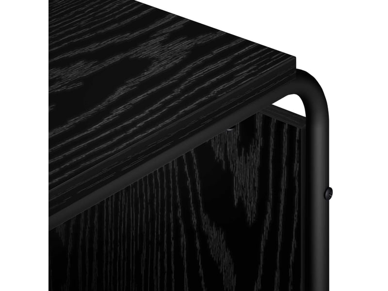  Meuble tv, banc tv 140x36x45 cm chêne noir bois d'ingénierie  - Conforama E