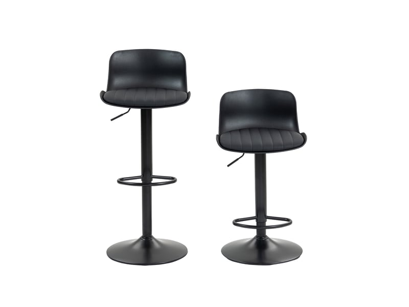 Tabouret de bar 101 x 43 x 45 cm – pivotant et réglable 87 x 43 x 45 cm – ensemble deux pièces – métal avec repose-pieds – noir - Conforama A