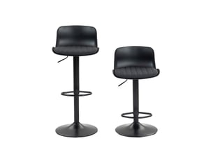 Tabouret de bar 101 x 43 x 45 cm – pivotant et réglable 87 x 43 x 45 cm – ensemble deux pièces – métal avec repose-pieds – noir