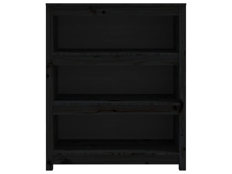  Bibliothèque, meuble de rangement salon noir 80x35x97 cm bois de pin massif  - Conforama D