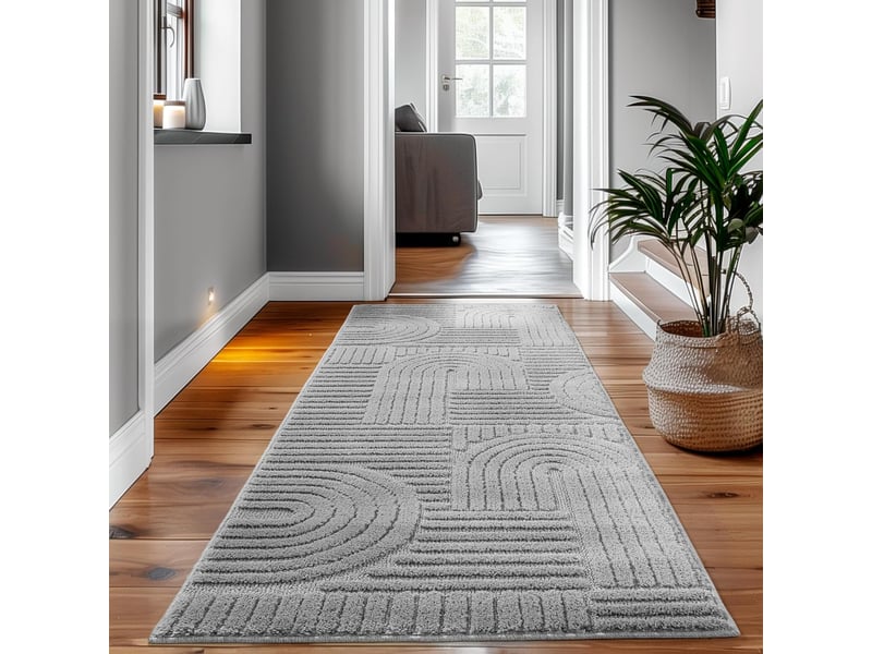 Tapis à relief lena gris 140x200cm ART1402001121SILVER - Conforama D