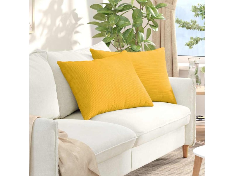  Lot de 2 coussins de canapé, coussins décoratifs jaune clair 70 x 50 cm cf59119  - Conforama B