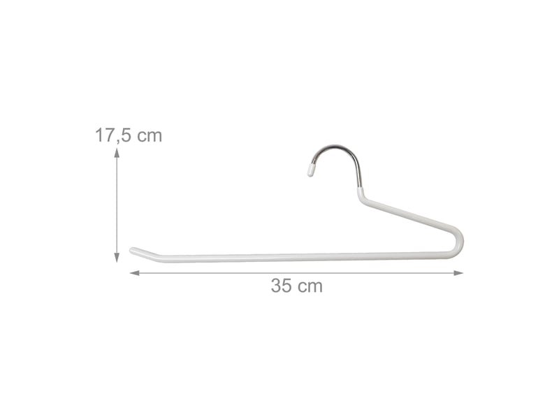  Lot de 10 cintres antidérapants pour pantalons design gain de place 17,5 x 35 x 0,5 cm en métal noir 13_0017933  - Conforama B