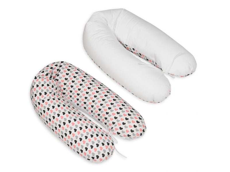  Coussin maternité prepost natal usages multiples coeurs roses-noirs-gris 4200136.1 - Conforama A