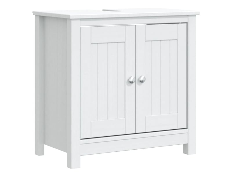 Ensembles de salle de bain, meubles de salle de bain 3 pcs berg blanc bois de pin massif cf64775 - Conforama D