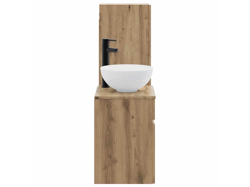  Ensemble de mobilier de salle de bain 2 pcs chêne artisanal shl8982  - Conforama C
