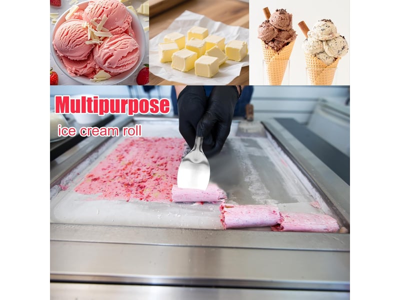 2pcs pelle à glace plate, acier inoxydable cuillère à glace robuste avec manche antidérapant pour servir des desserts durs ou crémeux - Conforama D