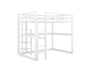 Lit mezzanine 140x200 cm SOGEU   coloris blanc