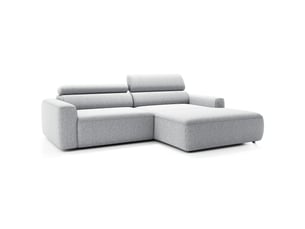 Selsey fando - canapé d'angle - 252 cm - tissu tressé gris clair - côté droit