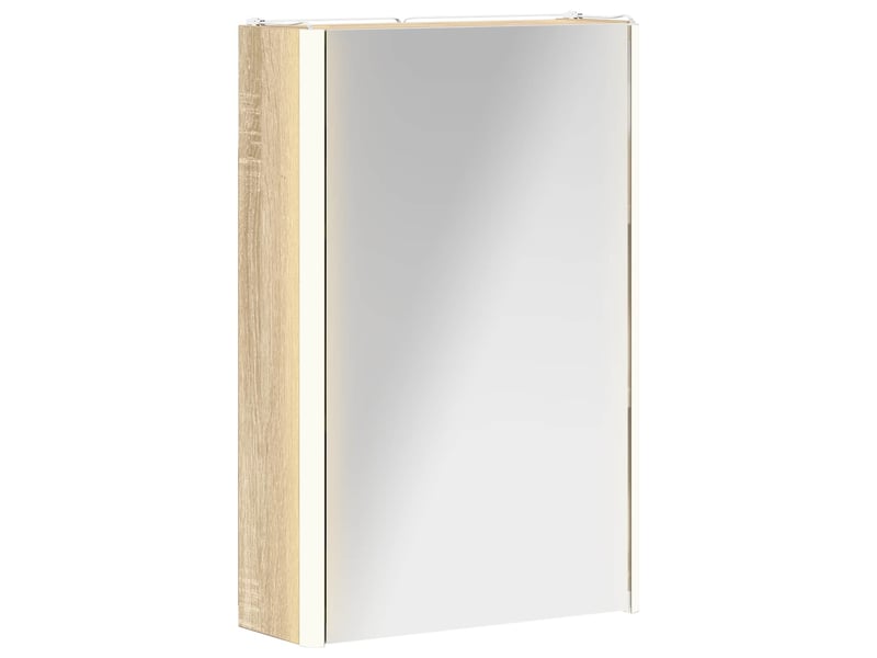  Armoire miroir salle de bain, meuble de rangement chêne sonoma 33x11.5x50 cm  - Conforama A