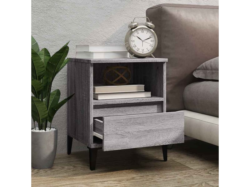 Lot de 2 table de chevet, table d'appoint sonoma gris 40x35x50 cm - Conforama C