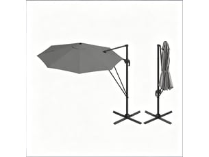 Parasol rond de jardin et balcon, extérieur, base en acier en croix