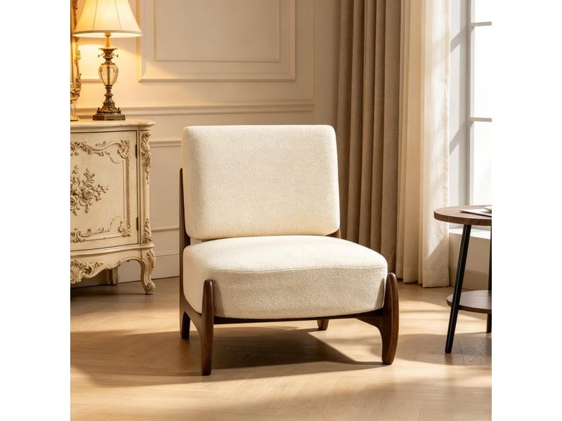  Fauteuil de salon en chenille, assise rembourrée et coussins épais confortables  - Conforama B