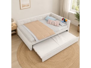 Lit gigogne 140x200 cm coloris blanc