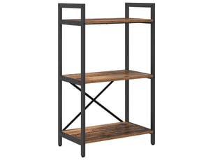 Étagère 3 niveaux, étagère de rangement 56 x 34 x 96 cm bois d'ingénierie bois ancien