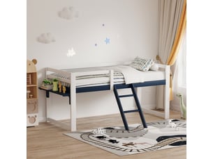 Lit mezzanine 90x200 cm <strong>OOIILLEE</strong>  <strong>Luxe haut de gamme</strong> coloris bleu
