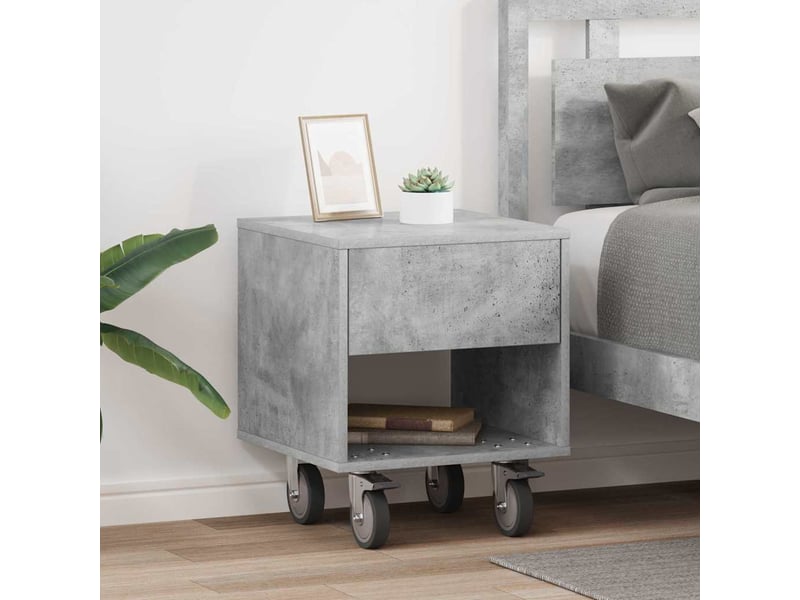  Table de chevet 2 pièces gris béton 40,5 x 40 x 48 cm  - Conforama B