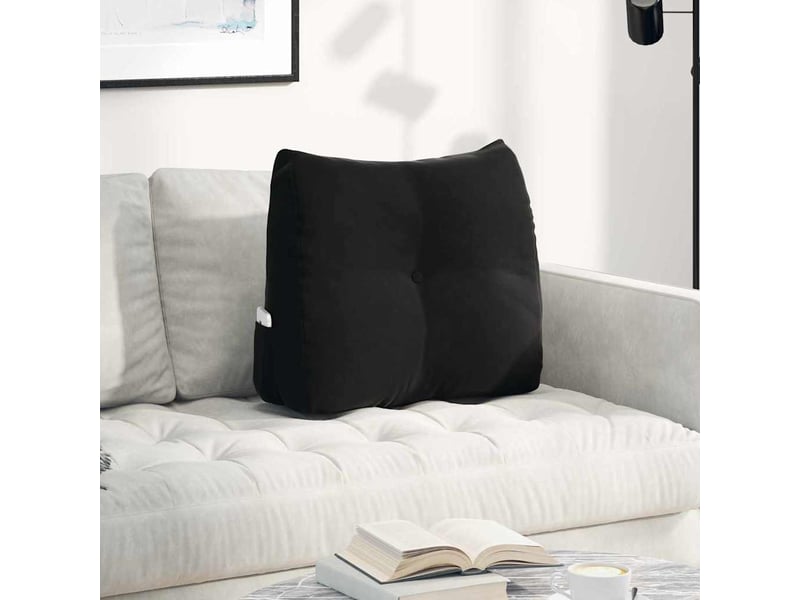 Coussin de dos, coussin de dossier noir 60 x 24 x 50 cm velours cf54846 - Conforama B
