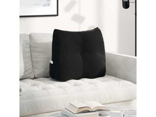 Coussin de dos, coussin de dossier noir 60 x 24 x 50 cm velours cf54846