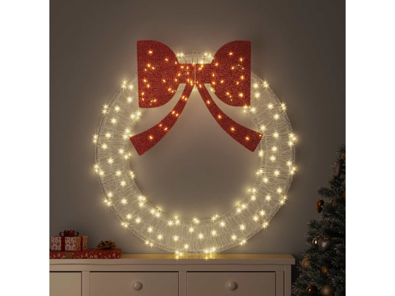  Couronne de noël, décoration de noël 150 led blanc chaud 120 cm acrylique cf61752  - Conforama B
