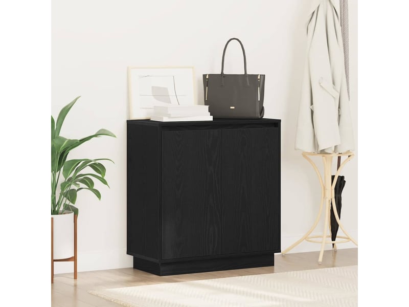  Buffet - bahut - meuble de rangement led chêne noir 71 x 34,5 x 75 cm bois d'ingénierie  - Conforama E