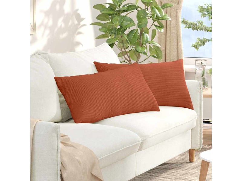  Lot de 2 coussins de canapé, coussins décoratifs rouge orange 80 x 40 cm cf59165  - Conforama B