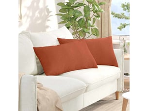 Lot de 2 coussins de canapé, coussins décoratifs rouge orange 80 x 40 cm cf59165