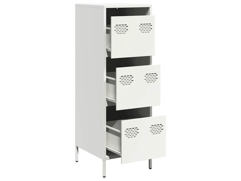  Buffet haut - bahut - meuble de rangement blanc 39x35x103,5 cm acier  - Conforama D