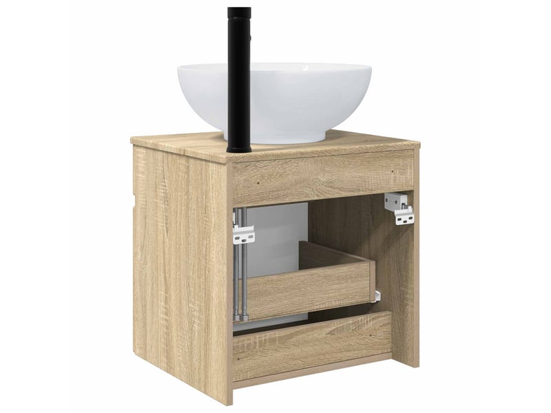 Meuble de lavabo mural, rangement salle de bain chêne sonoma 49x44.5x66.5 cm - Conforama D