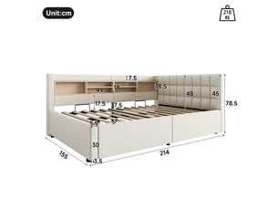 Lit mezzanine 140x200 cm <strong></strong>  <strong></strong> coloris beige