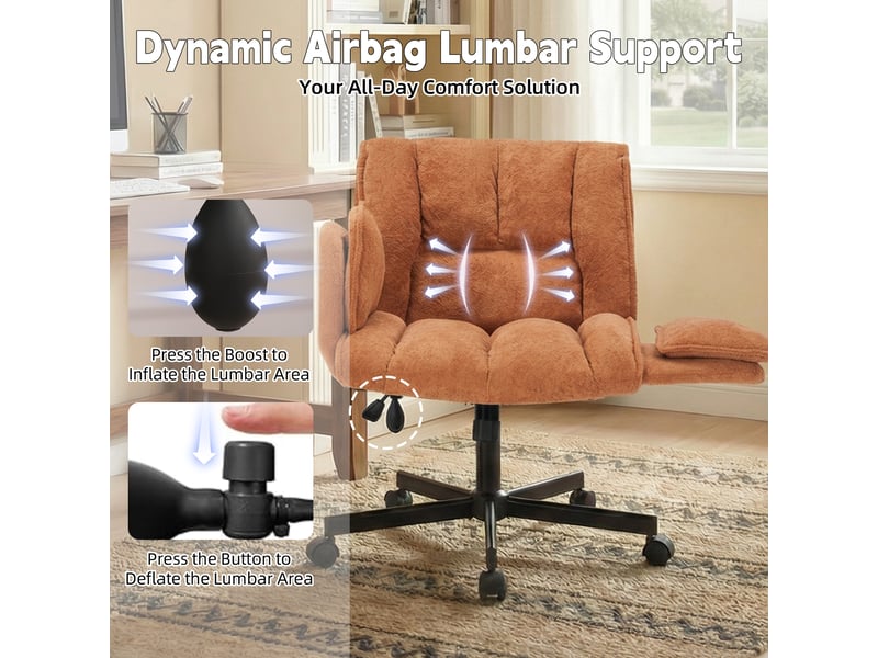  Fauteuil de bureau,60x68x86 cm,pivotant,tissu,orange  - Conforama E