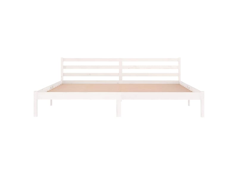  Lit double- lit adulte -  cadre de lit sans matelas bois massif de pin 200x200 cm blanc  - Conforama C