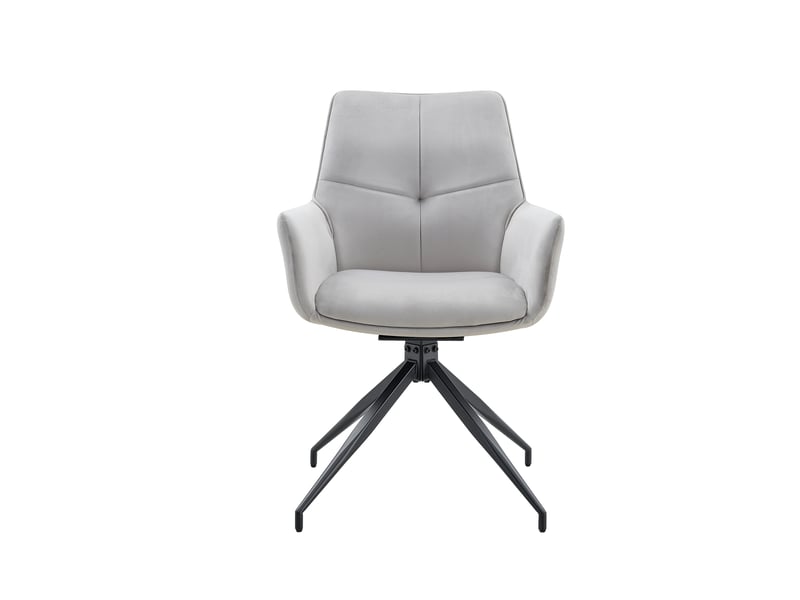  Lot de 2 chaises de salle à manger pivotantes à 360° en tissu gris clair W3658P391041 - Conforama A