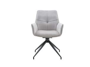 Lot de 2 chaises de salle à manger pivotantes à 360° en tissu gris clair