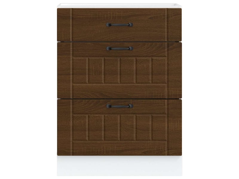 Meuble de rangement, armoire de cuisine lucca chêne marron bois ingénierie shl8046 - Conforama D