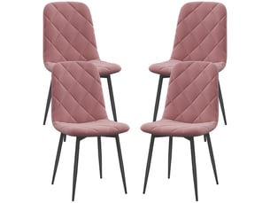Chaises de salle à manger doret velours rembourrées rose